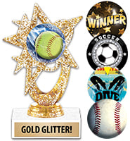 Gold Glitter Astral Star Insert Trophy