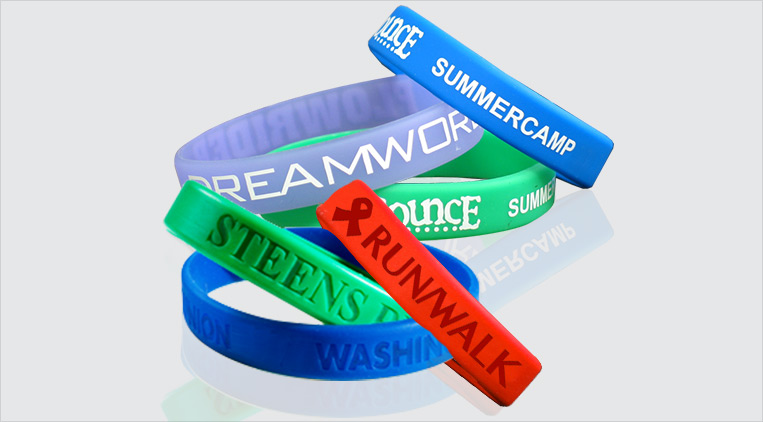 Custom Imprinted Silicone Wristbands Adult Embossed 1/2